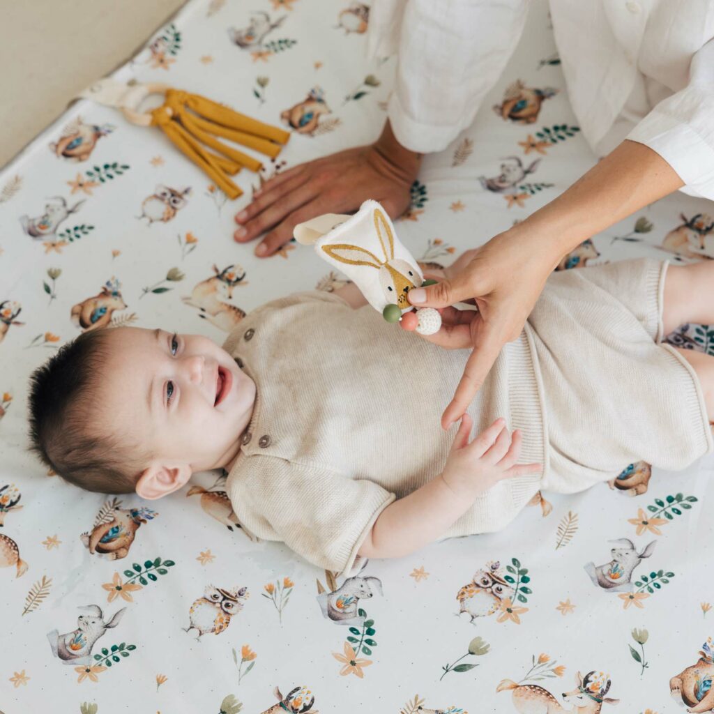 nilo stimulated with sensory doll in simple coiling forest friends