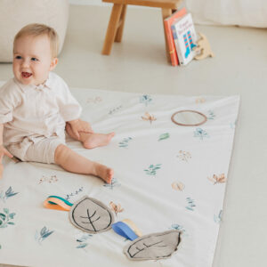 sensory roll-up with autumn leaves pattern